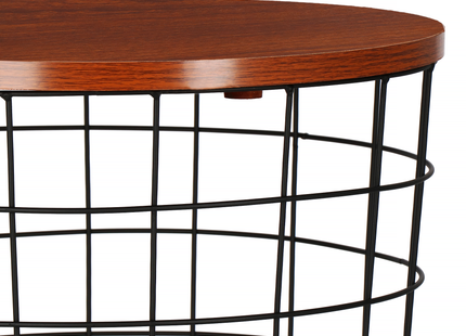 Salontafel | Salontafel Rond | Bijzettafel | 1 Stuk | 45 cm | Zwart/Hout
