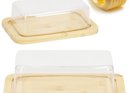 Botervloot | Botervloot met deksel | 20 cm | Naturel/Transparant